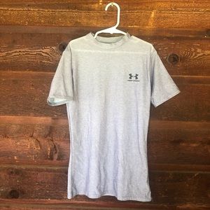 Under Armour YL gray dry fit fitted shirt